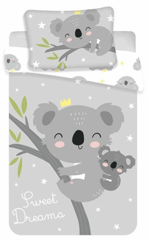 Pościel bawełniana 100x135 Miś Koala gwiazdki 7554 biała szara dziecięca do łóżeczka Sweet Deams poszewka 40x60 Pościel bawełniana 100x135 Miś Koala gwiazdki 7554 biała szara dziecięca do łóżeczka Sweet Deams poszewka 40x60