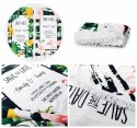 Ręcznik koc okrągły plażowy Boho 03 banany liście kwiaty 150 cm mikrofibra 250g/m2 flamingi Safe the date