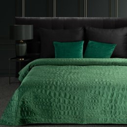 Narzuta dekoracyjna 280x260 Salvia 7 zielona ciemna z motywem krokodylej skóry Limited Collection Eurofirany
