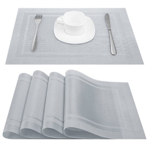 Podkładka na stół 30x45 Americano popielata dekoracyjna pod talerze dwustronna wodoodporna Podkładka na stół 30x45 Americano popielata dekoracyjna pod talerze dwustronna wodoodporna