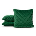 Poduszka dekoracyjna 50x50 Velvet 28 G zielona ciemna welurowa geometryczna Eurofirany