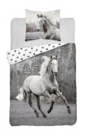 Pościel bawełniana 140x200 Koń w galopie szary 3627 A czarna biała 0142 konie konik młodzieżowa horse Holland Collection Pościel bawełniana 140x200 Koń w galopie szary 3627 A czarna biała 0142 konie konik młodzieżowa horse Holland Collection