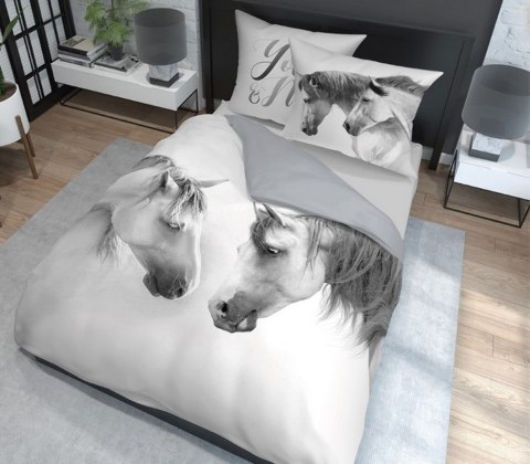 Pościel bawełniana 220x200 3819 A Konie koń biała szara młodzieżowa konik kucyk horse Holland Natura 2 Pościel bawełniana 220x200 3819 A Konie koń biała szara młodzieżowa konik kucyk horse Holland Natura 2