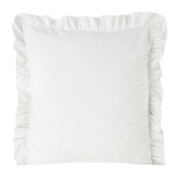 Poszewka dekoracyjna 45x45 Velvet 25 B biała welurowa falbanka Eurofirany