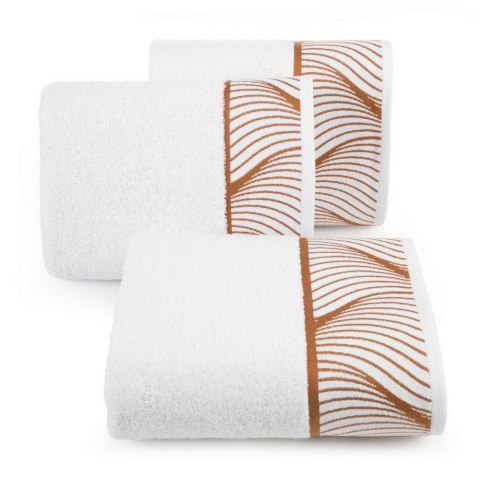 Ręcznik 70x140 Blanka 3 biały liście 500g/2 frotte Limited Collection Eurofirany Ręcznik 70x140 Blanka 3 biały liście 500g/2 frotte Limited Collection Eurofirany