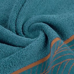 Ręcznik 70x140 Lotos 4 turkusowy liście 500g/2 frotte Limited Collection Eurofirany