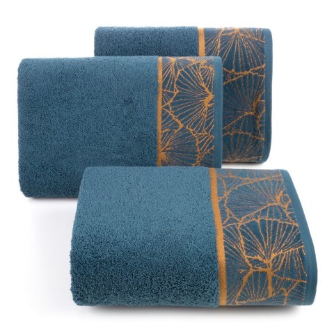 Ręcznik 70x140 Musa 3 granatowy liście miłorzębu 500g/2 frotte Limited Collection Eurofirany Ręcznik 70x140 Musa 3 granatowy liście miłorzębu 500g/2 frotte Limited Collection Eurofirany