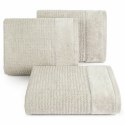 Ręcznik Glory 2 50x90 beżowy z welurową bordiurą i srebrną nicią 500g/m2 frotte Eurofirany Ręcznik Glory 2 50x90 beżowy z welurową bordiurą i srebrną nicią 500g/m2 frotte Eurofirany