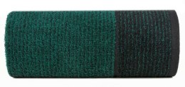 Ręcznik Leon 70x140 czarny turkusowy z żakardowym wzorem w paski frotte 500g/m2 Eurofirany