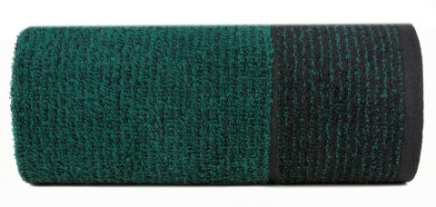 Ręcznik Leon 70x140 czarny turkusowy z żakardowym wzorem w paski frotte 500g/m2 Eurofirany Ręcznik Leon 70x140 czarny turkusowy z żakardowym wzorem w paski frotte 500g/m2 Eurofirany