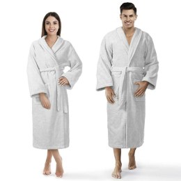 Szlafrok frotte Prestiż L/XL szary bawełniany hotelowy 450g/m2