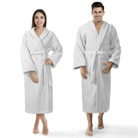 Szlafrok frotte Prestiż L/XL szary bawełniany hotelowy 450g/m2 Szlafrok frotte Prestiż L/XL szary bawełniany hotelowy 450g/m2