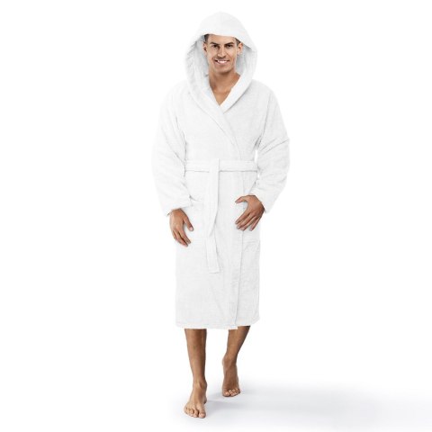 Szlafrok z kapturem frotte Robin XS biały bawełniany hotelowy 450g/m2 Szlafrok z kapturem frotte Robin XS biały bawełniany hotelowy 450g/m2