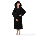 Szlafrok z kapturem frotte Robin XS czarny bawełniany hotelowy 450g/m2