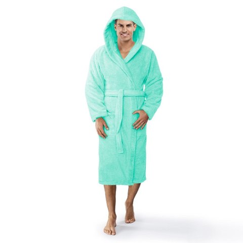 Szlafrok z kapturem frotte Robin XS miętowy bawełniany hotelowy 450g/m2 Szlafrok z kapturem frotte Robin XS miętowy bawełniany hotelowy 450g/m2