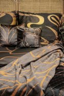 Koc narzuta z mikrofibry 150x200 Alisma 2 brązowy beżowy liście Limited Collection Eurofirany