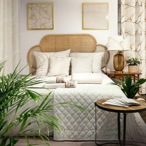 Narzuta dekoracyjna 170x210 Luna 2 biała złota liście welurowa Limited Collection Eurofirany Narzuta dekoracyjna 170x210 Luna 2 biała złota liście welurowa Limited Collection Eurofirany