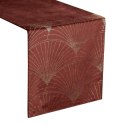 Obrus bieżnik 35x180 Blink 14 ceglasty złoty wachlarze welurowy Eurofirany Obrus bieżnik 35x180 Blink 14 ceglasty złoty wachlarze welurowy Eurofirany