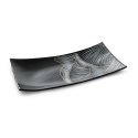 Patera ceramiczna 30x15x4 Peonia 2 czarna popielata peonie kwiaty dekoracyjna Eurofirany