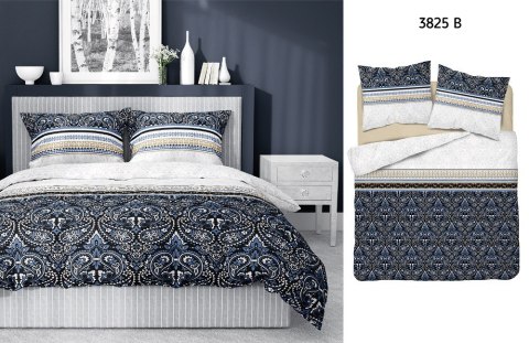 Pościel satynowa 140x200 3825 B Ornamenty niebieska czarna biała oreintalna Home Satin 4 Pościel satynowa 140x200 3825 B Ornamenty niebieska czarna biała oreintalna Home Satin 4