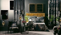 Wazon 15x30 Peonia 1 czarny złoty peonie kwiaty ze szkłą artystycznego Limited Collection Eurofirany