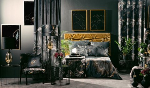 Wazon 15x30 Peonia 1 czarny złoty peonie kwiaty ze szkłą artystycznego Limited Collection Eurofirany Wazon 15x30 Peonia 1 czarny złoty peonie kwiaty ze szkłą artystycznego Limited Collection Eurofirany