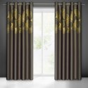 Zasłona 140x250 Harmony brązowa złota liście miłorzębu gotowa na przelotkach Eurofirany Zasłona 140x250 Harmony brązowa złota liście miłorzębu gotowa na przelotkach Eurofirany
