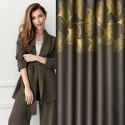 Zasłona 140x250 Harmony brązowa złota liście miłorzębu gotowa na przelotkach Eurofirany Zasłona 140x250 Harmony brązowa złota liście miłorzębu gotowa na przelotkach Eurofirany
