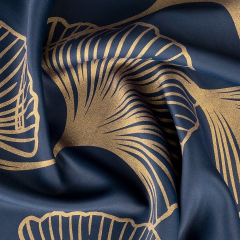 Zasłona 140x250 Harmony granatowa liście miłorzębu gotowa na przelotkach Eurofirany Zasłona 140x250 Harmony granatowa liście miłorzębu gotowa na przelotkach Eurofirany
