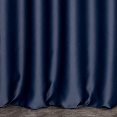Zasłona 140x250 Harmony granatowa liście miłorzębu gotowa na przelotkach Eurofirany Zasłona 140x250 Harmony granatowa liście miłorzębu gotowa na przelotkach Eurofirany