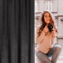 Zasłona 140x250 Lussi czarna gotowa na przelotkach welurowa z żakardowym wzorem Eurofirany Zasłona 140x250 Lussi czarna gotowa na przelotkach welurowa z żakardowym wzorem Eurofirany