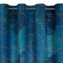 Zasłona140x250 Lotos 2 granatowa czarna kwiat lotosu gotowa na przelotkach welurowa Limited Collection Eurofirany Zasłona140x250 Lotos 2 granatowa czarna kwiat lotosu gotowa na przelotkach welurowa Limited Collection Eurofirany