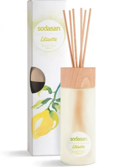 Odświeżacz powietrza cytrynowy z patyczkami 200ml bio Sodasan Odświeżacz powietrza cytrynowy z patyczkami 200ml bio Sodasan
