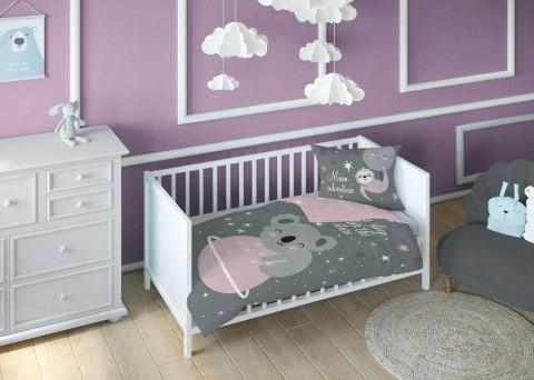 Pościel bawełniana 100x135 Miś 3620 B szara różowa gwiazdy dziecięca Kids 1 Pościel bawełniana 100x135 Miś 3620 B szara różowa gwiazdy dziecięca Kids 1