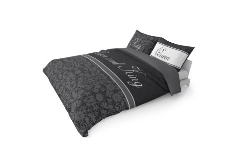 Pościel bawełniana 160x200 Queen and King czarna grafitowa glamour 3739 A Holland Home 71 Pościel bawełniana 160x200 Queen and King czarna grafitowa glamour 3739 A Holland Home 71