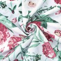 Pościel bawełniana 220x200 Peony light biała bordowa zielona peonie kwiaty Bawełna 3 Pościel bawełniana 220x200 Peony light biała bordowa zielona peonie kwiaty Bawełna 3