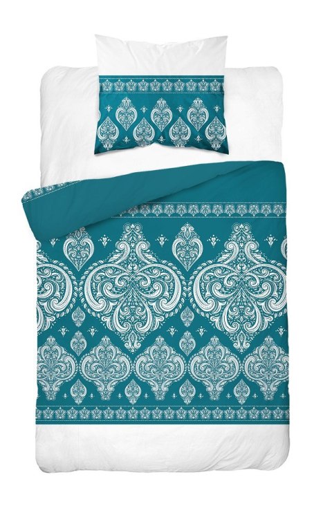 Pościel bawełniana 220x200 ornamenty 3877 B turkusowa glamour Bawełna 4 Pościel bawełniana 220x200 ornamenty 3877 B turkusowa glamour Bawełna 4