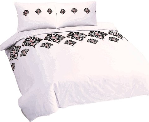 Pościel bawełniana 220x200 parzenica biała czarna góralska R23 Ranforce Pościel bawełniana 220x200 parzenica biała czarna góralska R23 Ranforce