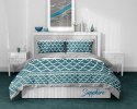Pościel satynowa 140x200 Sapphire geometria zielona szara granatowa Satin Home 1 Pościel satynowa 140x200 Sapphire geometria zielona szara granatowa Satin Home 1