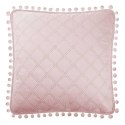 Poszewka z pomponami 45x45 pudrowa różowa Pompoo pompony romby glamour dekoracyjna do narzuty Poszewka z pomponami 45x45 pudrowa różowa Pompoo pompony romby glamour dekoracyjna do narzuty