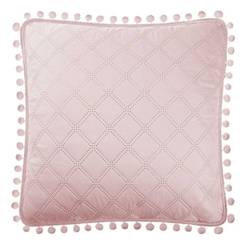 Poszewka z pomponami 45x45 pudrowa różowa Pompoo pompony romby glamour dekoracyjna do narzuty Poszewka z pomponami 45x45 pudrowa różowa Pompoo pompony romby glamour dekoracyjna do narzuty