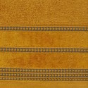 Ręcznik 30x50 Amanda musztardowy z ozdobną welurową bordiurą w pasy frotte 500 g/m2 Eurofirany Ręcznik 30x50 Amanda musztardowy z ozdobną welurową bordiurą w pasy frotte 500 g/m2 Eurofirany
