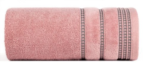 Ręcznik 30x50 Amanda pudrowy różowy z ozdobną welurową bordiurą w pasy frotte 500 g/m2 Eurofirany Ręcznik 30x50 Amanda pudrowy różowy z ozdobną welurową bordiurą w pasy frotte 500 g/m2 Eurofirany