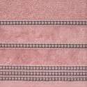 Ręcznik 30x50 Amanda pudrowy różowy z ozdobną welurową bordiurą w pasy frotte 500 g/m2 Eurofirany Ręcznik 30x50 Amanda pudrowy różowy z ozdobną welurową bordiurą w pasy frotte 500 g/m2 Eurofirany