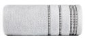 Ręcznik 30x50 Amanda srebrny z ozdobną welurową bordiurą w pasy frotte 500 g/m2 Eurofirany Ręcznik 30x50 Amanda srebrny z ozdobną welurową bordiurą w pasy frotte 500 g/m2 Eurofirany