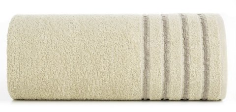 Ręcznik 30x50 Jasper beżowy szybkoschnący z ozdobną bordiurą w pasy 380g/m2 frotte Eurofirany Ręcznik 30x50 Jasper beżowy szybkoschnący z ozdobną bordiurą w pasy 380g/m2 frotte Eurofirany