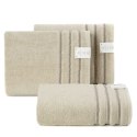 Ręcznik 30x50 Jasper beżowy szybkoschnący z ozdobną bordiurą w pasy 380g/m2 frotte Eurofirany Ręcznik 30x50 Jasper beżowy szybkoschnący z ozdobną bordiurą w pasy 380g/m2 frotte Eurofirany