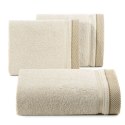 Ręcznik 50x90 Kinga beżowy z ozdobną bordiurą w pasy 485g/m2 frotte Eurofirany Ręcznik 50x90 Kinga beżowy z ozdobną bordiurą w pasy 485g/m2 frotte Eurofirany