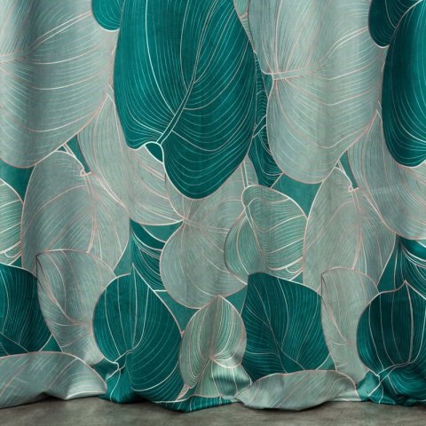 Zasłona 140x250 Salvia 4 zielona miętowa liście gotowa na przelotkach welurowa Limited Collection Eurofirany Zasłona 140x250 Salvia 4 zielona miętowa liście gotowa na przelotkach welurowa Limited Collection Eurofirany