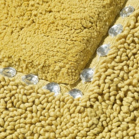Dywanik 50x70 Chic musztardowy z bawełny zdobiony kryształkami w stylu glamour Eurofirany Dywanik 50x70 Chic musztardowy z bawełny zdobiony kryształkami w stylu glamour Eurofirany